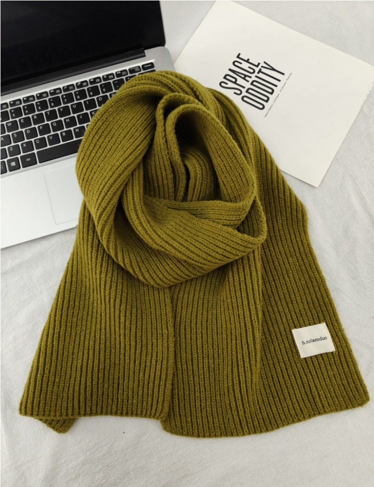 Solid color knitted [mustard green]