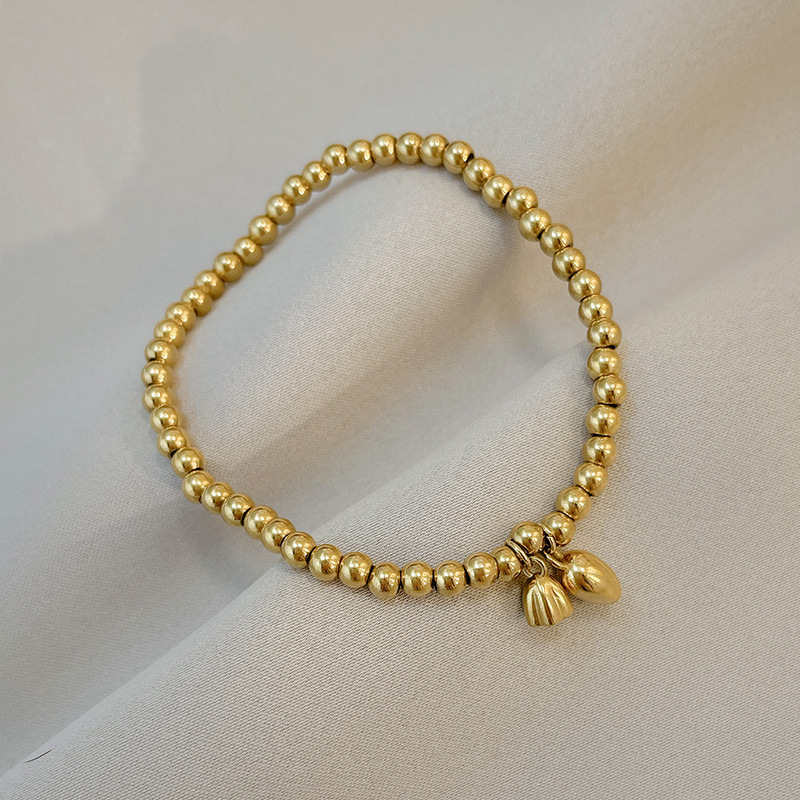 Dos pulsera Shihuan Cadena de estilo étnico de las mujeres Lotus joyería de titanio de acero chapado en oro joyería de la muchacha pulsera de temperamento simple