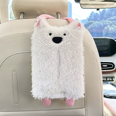 Animal Car Hanging Paper Box: Car tissue box/set - puppy-hanging-tissue-box