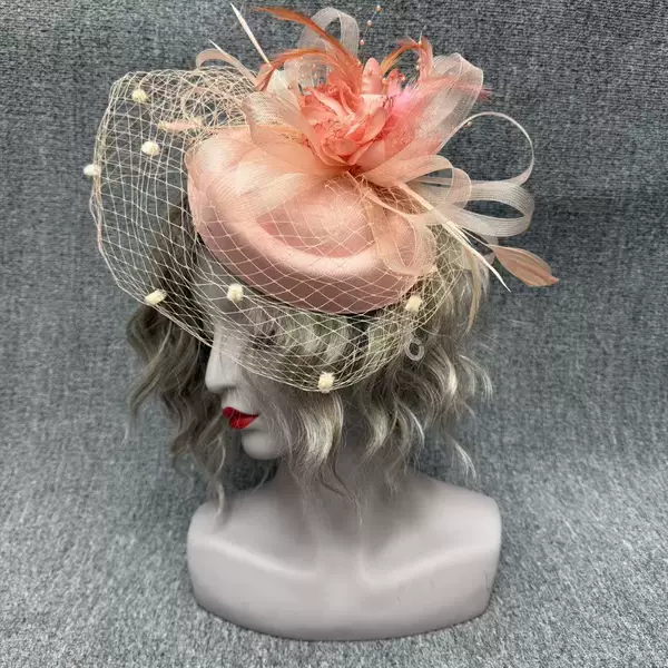 Halloween Feather Tulle Hat Party Banquet Dance Magic Hat Festival Hat Clip Headband Dual-Use Tassel