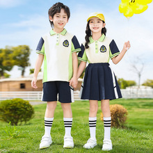 一年级小学生夏季儿童班服短袖套装批发学院风运动校服幼儿园园服