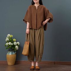 100kg ハイエンド大きいサイズ綿とリネンスーツ 2025 新しい夏服ママツーピースセットレディースエスニックスタイル婦人服
