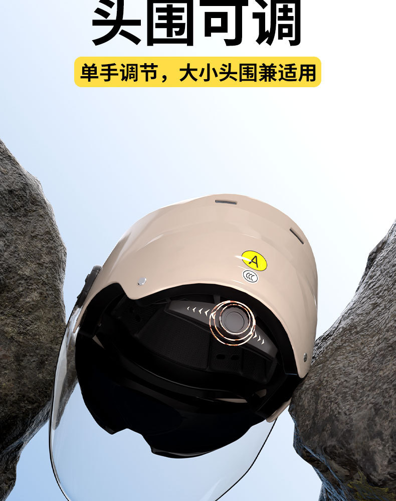New National Standard Certified Double-Mirror Electric Motorcycle Helmet for Women and Men Battery Car Half Helmet Summer Sun Protection Safety Helmet