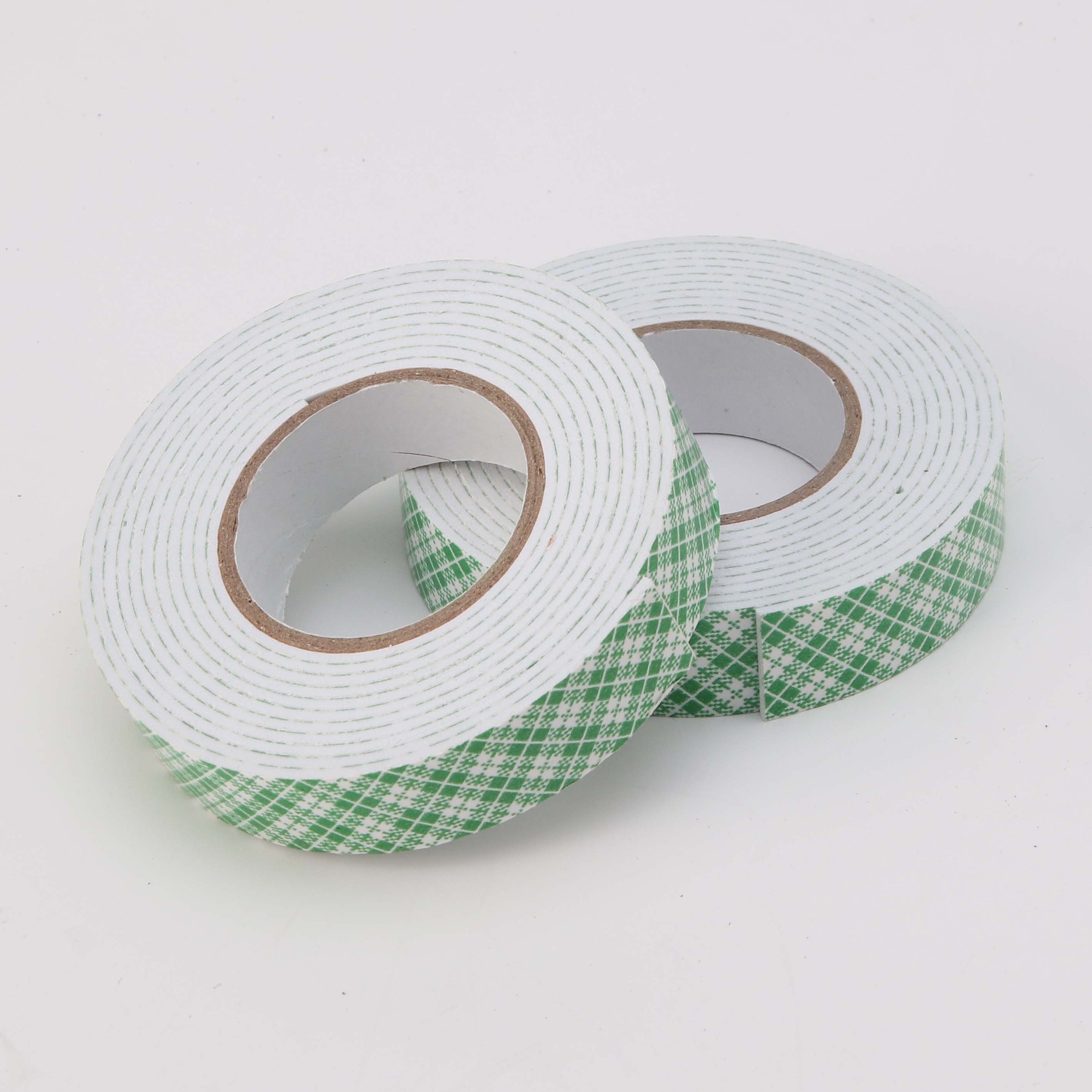 工厂批发高粘绿格纸海绵胶带白色加厚泡沫春联双面胶量大价优