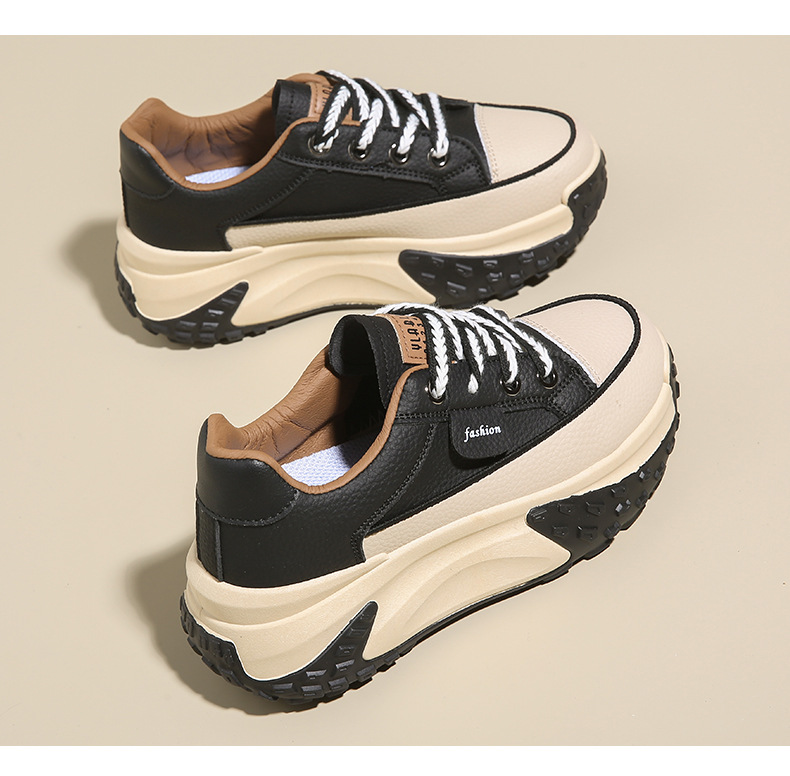 Version coréenne des chaussures de papa pour le printemps et l'automne 2024, nouvelles chaussures de tir de rue décontractées pour étudiants Instagram, chaussures hautes à semelles épaisses pour femmes_voghion.com