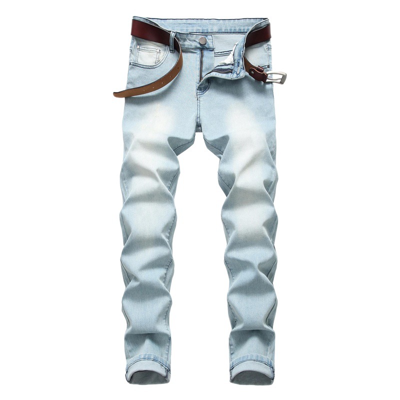 Cross-Border Hombres Stretch Slim fit nostálgico jeans slim fit casual Amazon Denim pantalones de los hombres