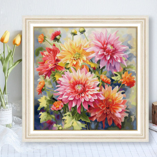 Factory direct a generation of cross stitch 2024 new handmade simple modern European flowers daisy chrysanthemum