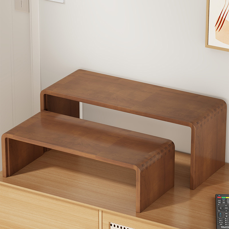 Solid Wood U-Shaped Storage Rack Cabinet Layered Rack Desktop Hand-Made Display Storage Ladder Table Computer Heightening Shelf Solid Wood U-Shaped Storage Rack Cabinet Layered Rack Desktop Hand-Made Display Storage Ladder Table Computer Heightening Shelf