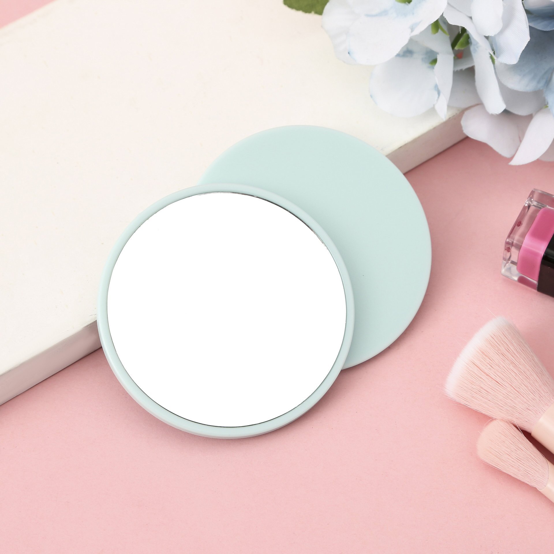 Espejo portátil pequeño de 7 cm, espejo de mano, lindo mini espejo de maquillaje, espejo plegable, espejo de maquillaje, espejo de doble cara, personalizable.