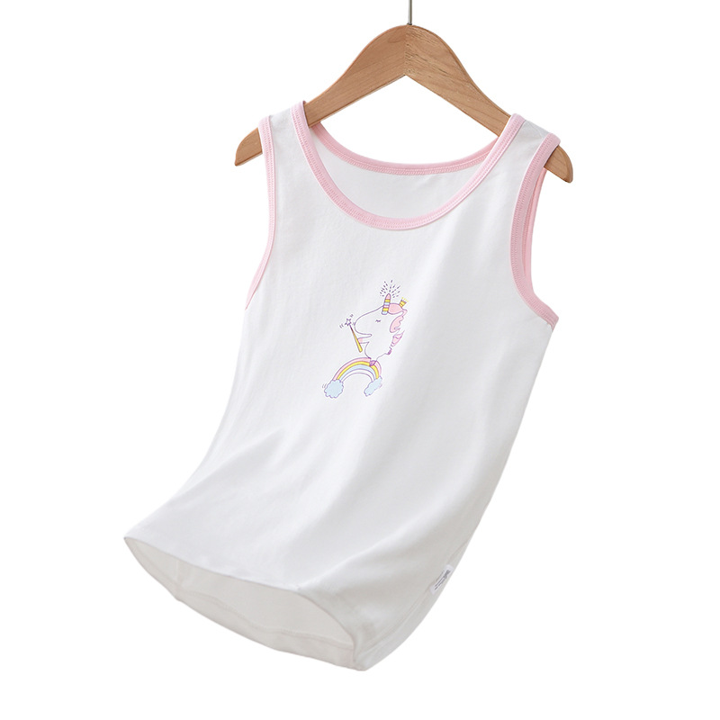 Algodón sin costuras Chaleco de verano nuevos niños y niñas bebé correa sin mangas sin hueso tocar fondo pijamas delgados moda