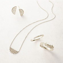 阿卡朵复古镂空蕾丝扇形项链200年春高级小众设计感项饰925银批发