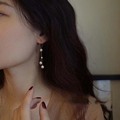 长款珍珠耳环女秋冬韩版批发S925银针耳钉简约女设计感新款耳饰女