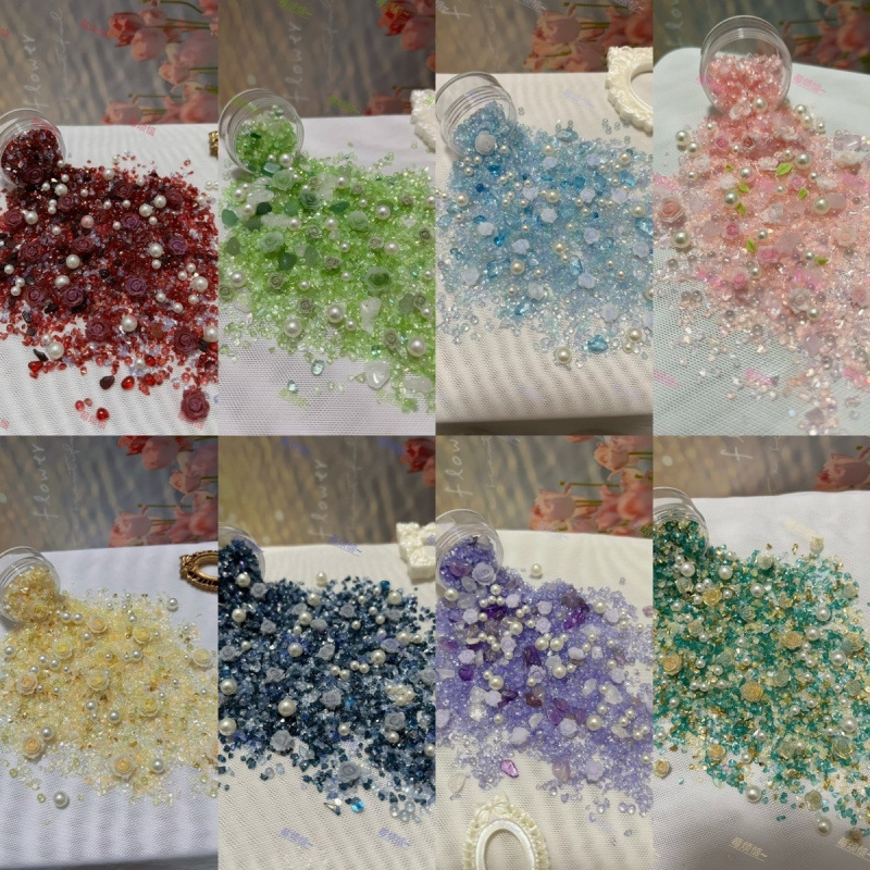 インターネット有名人砂利ストームローズローズフラワークリスタル透明ナチュラルマニキュア DIY カードレンガサポートスティッククリスタルストーンジュエリー|undefined