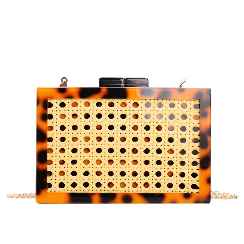 Comercio exterior transfronterizo damas nueva moda de fiesta de caña bolsa acrílica bolsa de cena de hombro único bolsa de mano de banquete inclinada