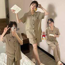 米奇云朵棉三件套短袖+短裤+长裤批发沐浴睡眠家居服女士睡衣女士