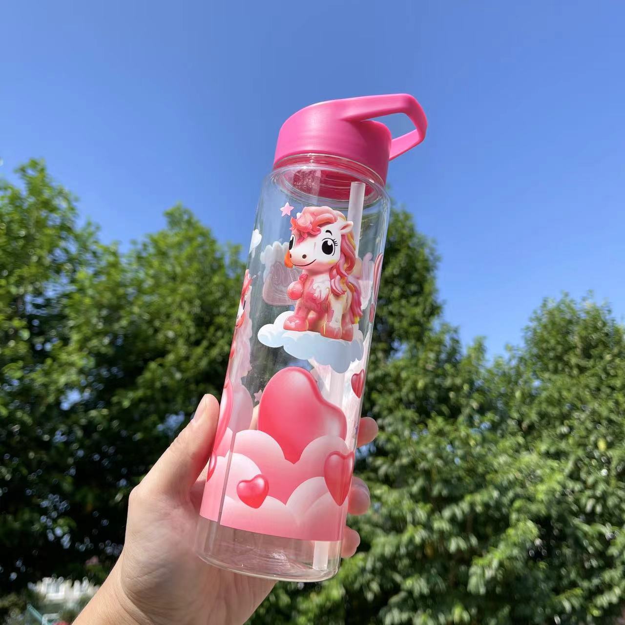 Taza de paja Kapi Barakatong con cierre Taza de mano Taza de plástico para deportes y fitness Taza de agua espacial para hombres y mujeres