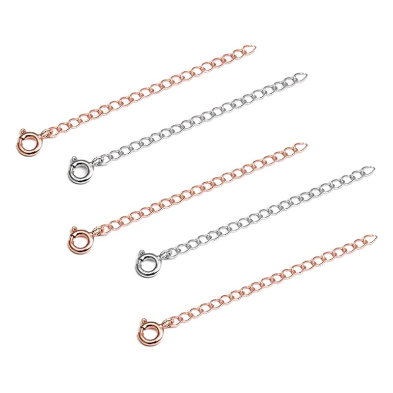 S925 plata 5cm extensión Cruz cadena DIY pulsera de cuentas accesorios material multi-tamaño accesorios hecho a mano cadena alargada