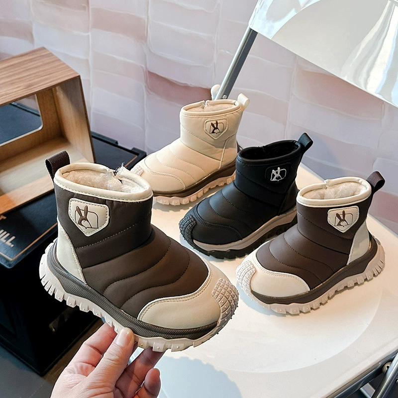 Холодостойкие детские хлопковые сапоги для снега 2024 Зимние детские теплые хлопковые сапоги для мальчиков
