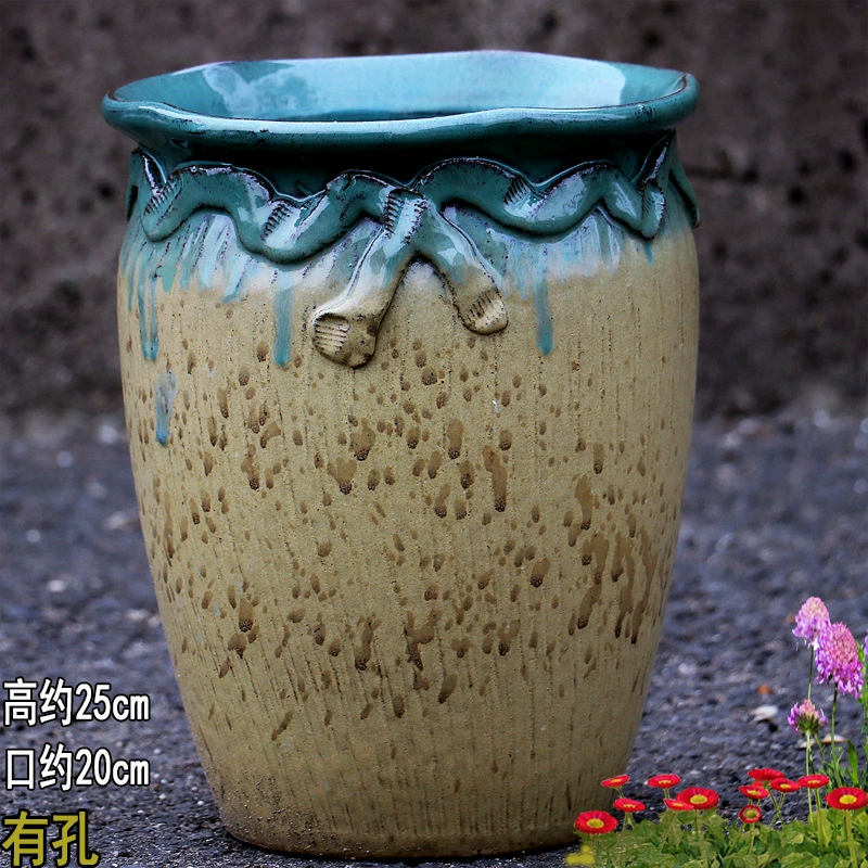 Breathable high boots, ceramic big flowerpot