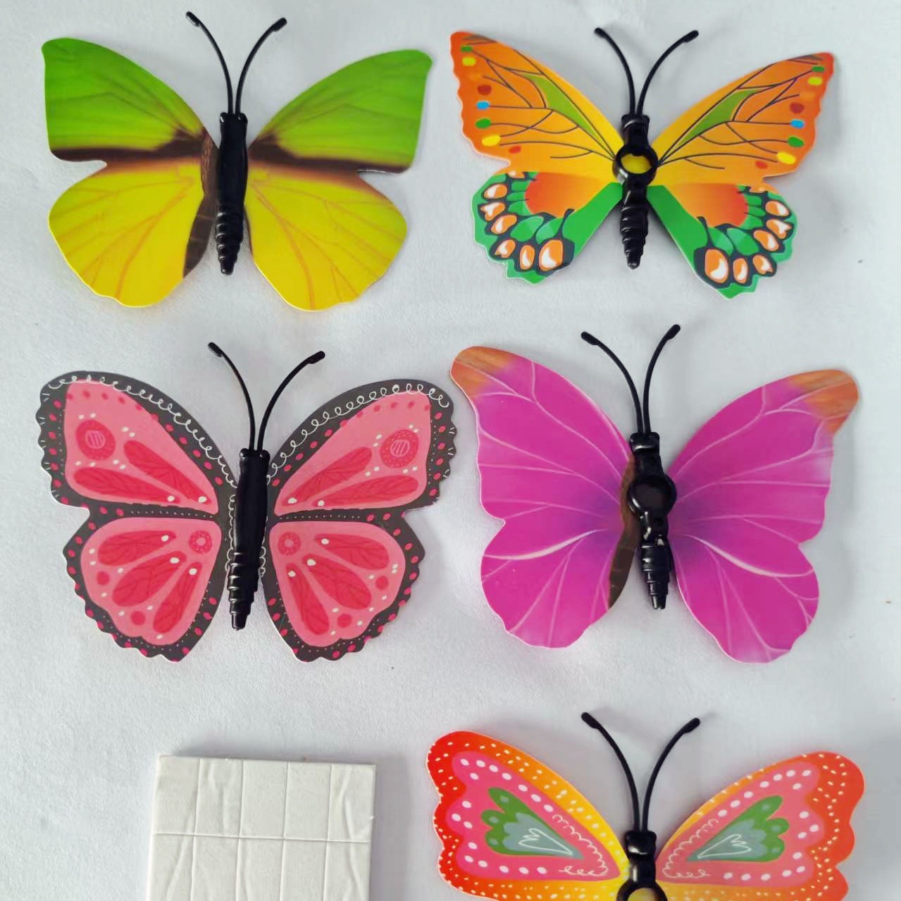 蝴蝶7cm带双面胶窗帘墙壁绿植装饰品室内自粘立体墙贴仿真家居