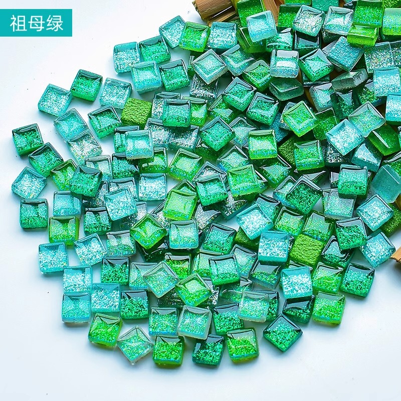 1cmキラキラガラスモザイクDIY子供手作り材料小粒水晶自己貼り付け|undefined