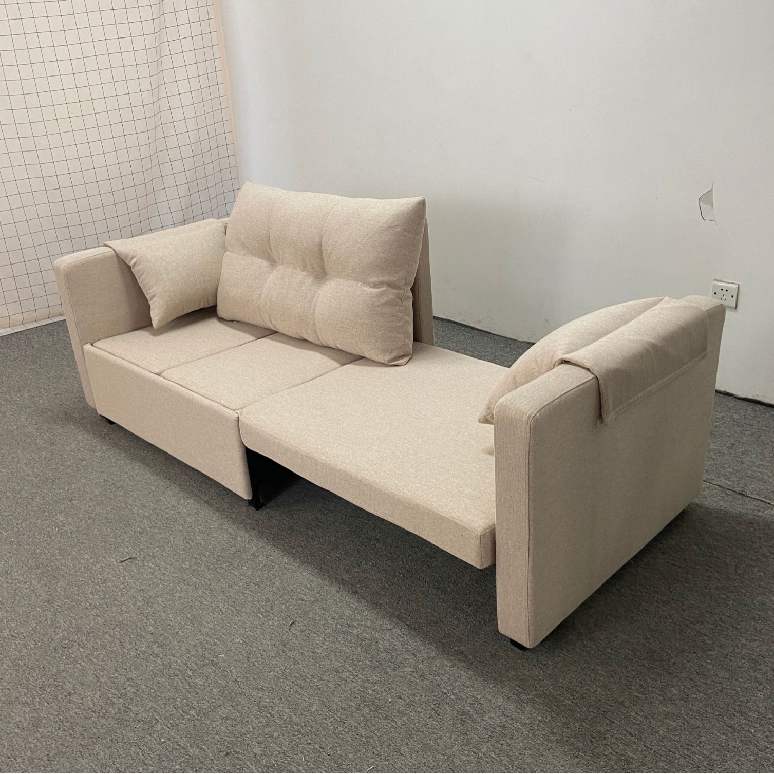 Sofá cama de una sola persona pequeño apartamento hotel plegable sin lavado tecnología seda desmontable y lavable sofá de doble uso