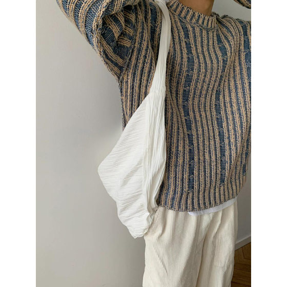 cleanfit Boys High-end Sweater Autumn and Winter Korean Style Wear Retro Contrast Color Round Neck Casual Knitted Sweater