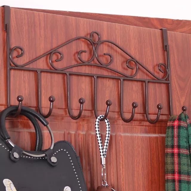 Ironwork Door Rear Hook Punch-free Wall Hanger Bedroom Door Upper Hanger Wall Hanging Storage Rack Clothes Cap