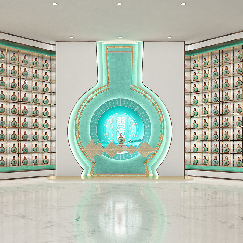 习酒君品展示柜 名酒专卖店体验馆展台高端展柜 全店酒柜装修