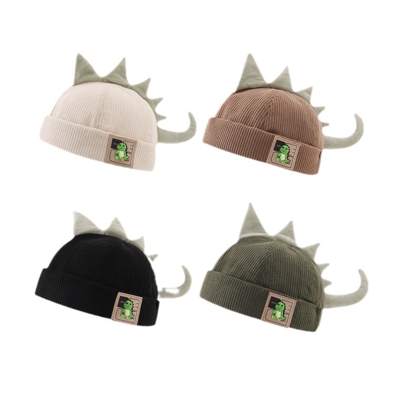 Gorro de melón para bebé – dinosaurio, velcro ajustable, invierno cálido, lindo y práctico image 5