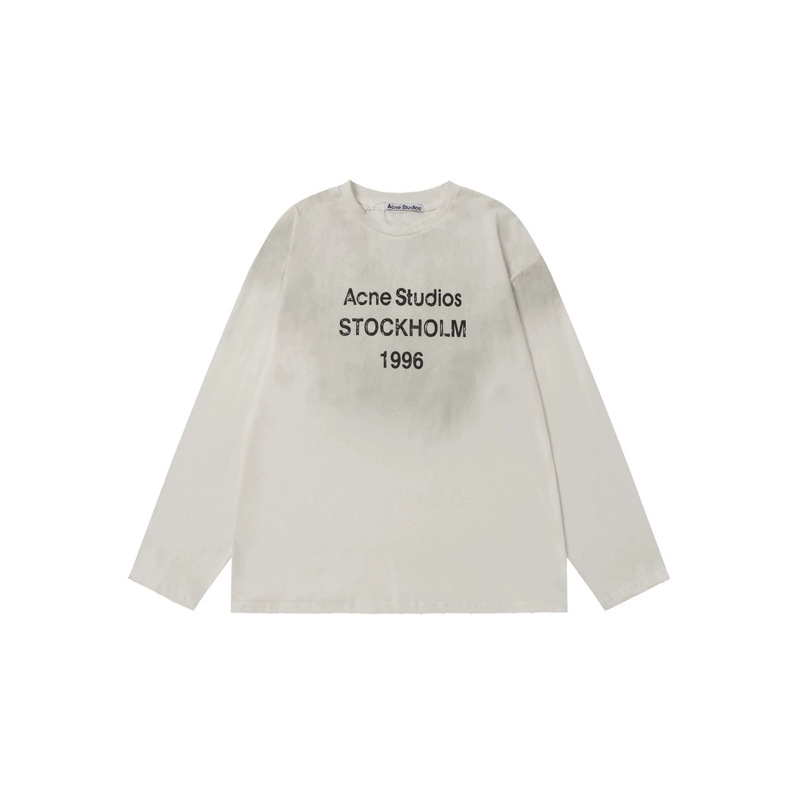 Three-Label Vintage Distressed Fake Two-Piece Letter Print Patchwork Double-Sleeve Double-Yarn Pure Cotton Unisex Long-Sleeve T-Shirt Three-Label Vintage Distressed Fake Two-Piece Letter Print Patchwork Double-Sleeve Double-Yarn Pure Cotton Unisex Long-Sleeve T-Shirt