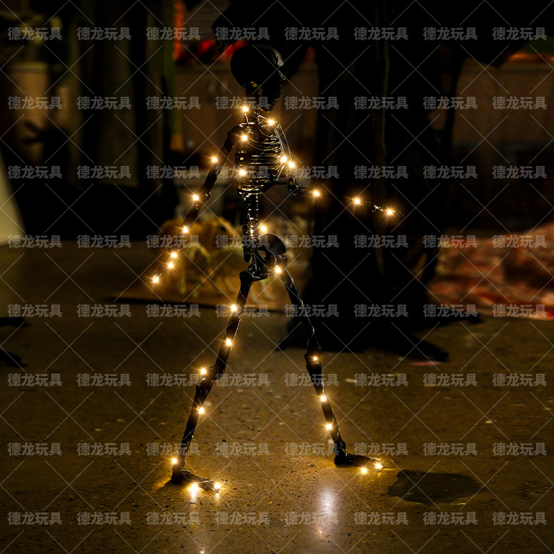 Esqueleto de Halloween 90cm modelo de esqueleto humano de simulación negra casa embrujada escenario de diseño de props