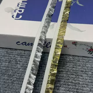 1.5cm纯金银丝木耳花边服装领口腰头袖口宠物服装蕾丝辅料花边