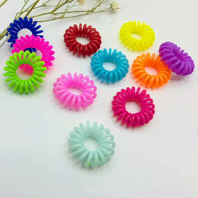 Красочные маленькие резинки для волос в виде телефонного шнурка, детские резинки для волос, аксессуары для волос, аксессуары из Иу, товары для внешней торговли с уличных рынков, плетение