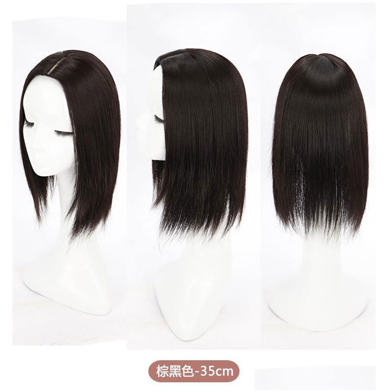 白髪隠し用ヘアピース、女性用トップピース、自然で跡が残らない増毛、軽くて薄いエアバングヘアピース|undefined