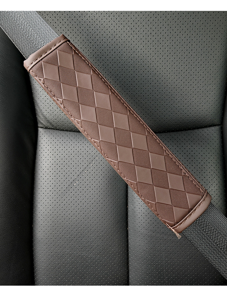 Car Seatbelt Shoulder Pads, Safety Belt Covers, Protective Covers, Leather Shoulder Pads, Interior Accessories, Embossed
