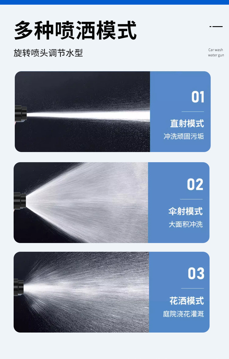 Aluminum Alloy Nozzle Water Gun Hose Set High-Pressure Car Wash Water Gun Booster Water Gun Spray Head for Watering Flowers and Vegetables