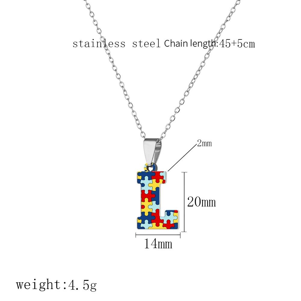П pendant из нержавеющей стали с буквами, головоломка, ожерелье, (торговля через границы)