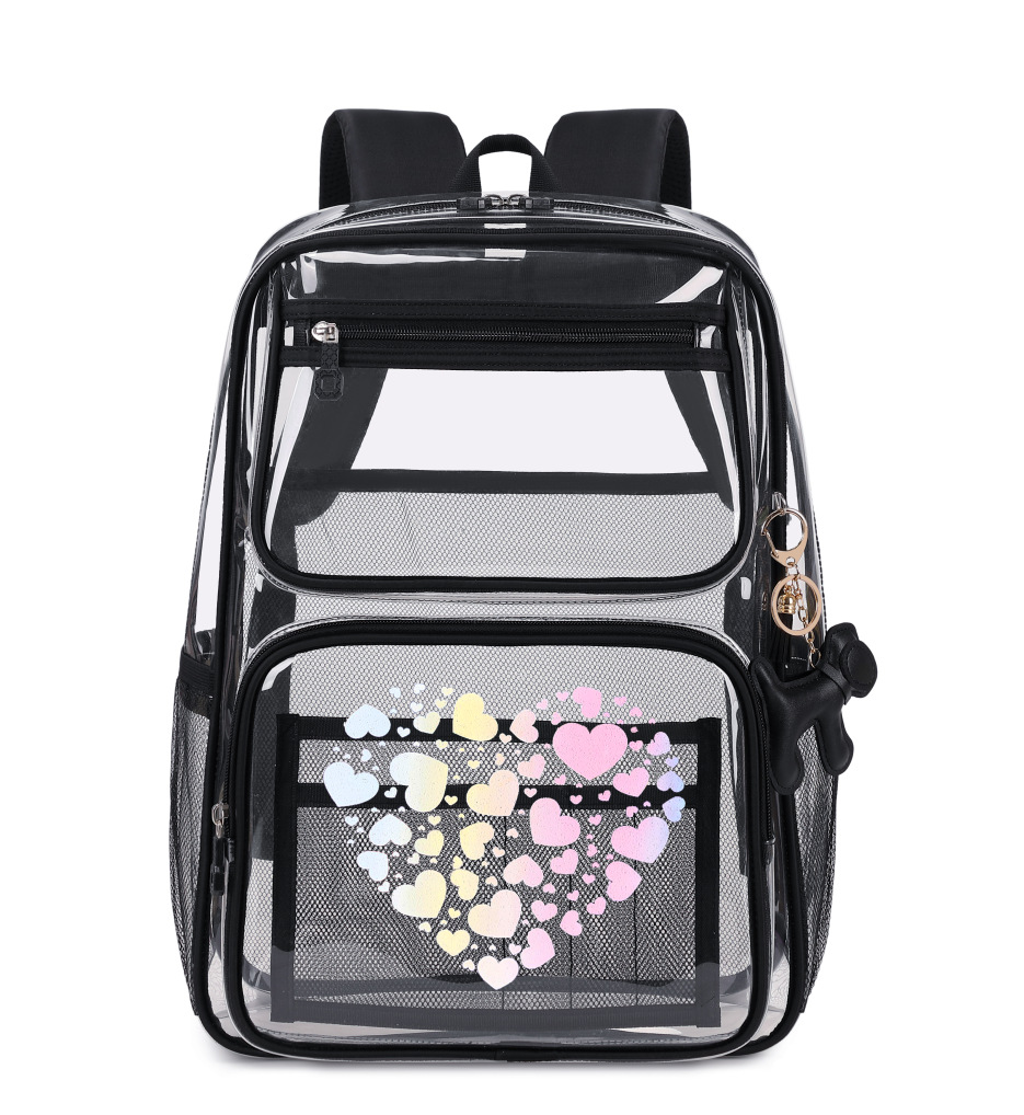 Venta directa de fábrica Amazon comercio exterior bolsa transparente moda dibujos animados mochila escolar para niños y niñas escuela primaria escuela secundaria escuela secundaria mochila