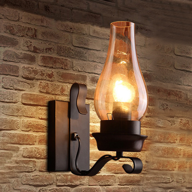 Country retro creative sconce for bed