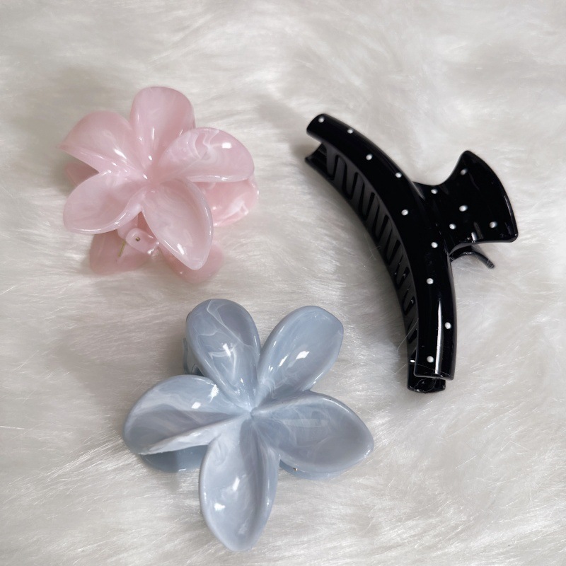2025年新作クロスボーダー染めプルメリアグリッパー、ネットセレブ流紋花、高級ヘアピン、気質大理