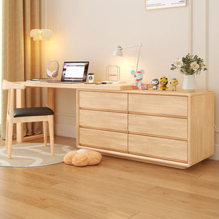 Solid Wood Dressing Table Drawer Cabinet Combination Integrated Home Corner Desk Modern Minimalist Bedroom Storage Storage Makeup Table