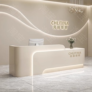 Simple Beauty Salon Cashier Clothing Barber Shop Medical Beauty Bar Table Painted Yoga Studio Company Front Desk Reception Desk