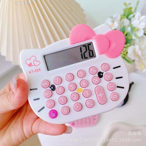 Cartoon style Kuromi girl heart computer cute cat mini 8-digit portable calculator