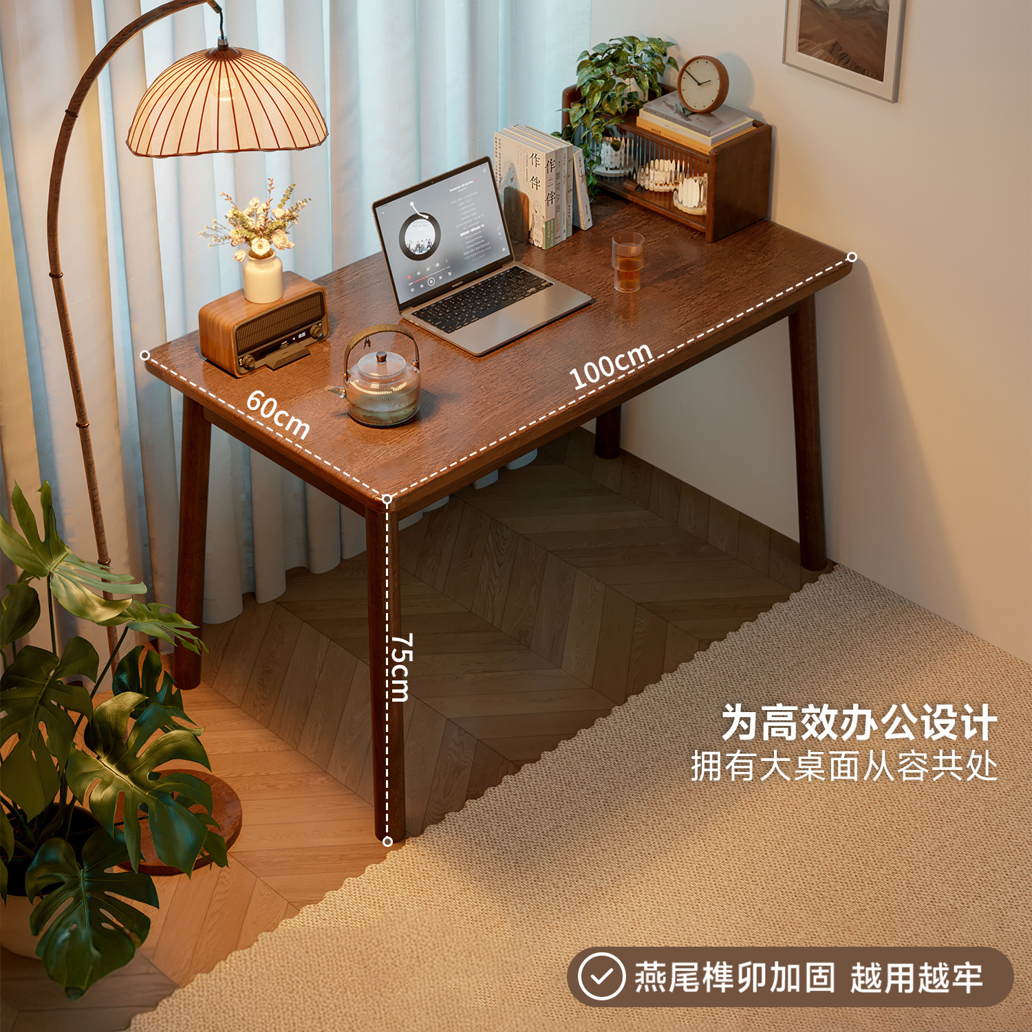 Mesa estrecha contra la pared de madera sólida para dos personas Mesa de estudio larga Mesa de escritura para estudiantes de escritorio de escritorio de escritorio