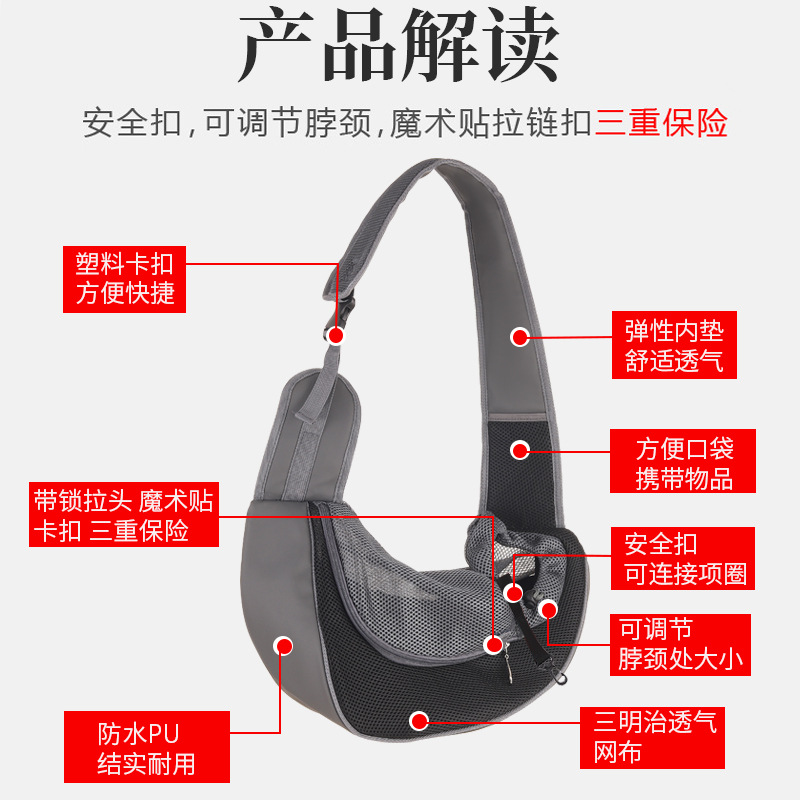 厂家直供宠物单肩包斜跨包猫包外出便携胸前包跨境爆款宠物包批发