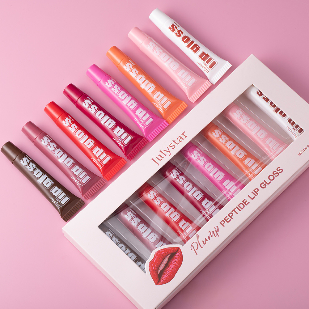 Julystar Fruit-Flavored Long-lasting Moisturizing Lip Gloss, Lustrous and Transparent 8-piece set, Lip Moisturizing Cream, Wholesale Lip makeup undefined