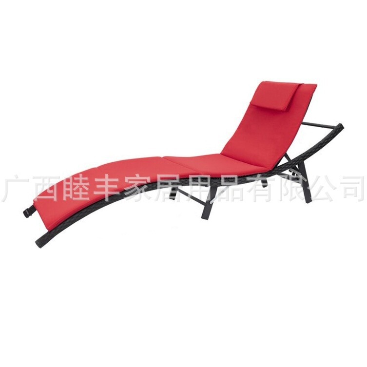 Guangxi factory direct outdoor lying bed portable recliner folding three-piece double beach recliner lying bed