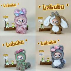现货 Labubu娃衣 搪胶拉布布17cm公仔可爱换装裙子毛绒套装娃娃
