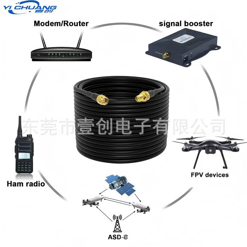 SMA adaptador RF alimentación de antena coaxial RG174 enrutador de línea de conexión WIFI señal de extensión de antena image 3